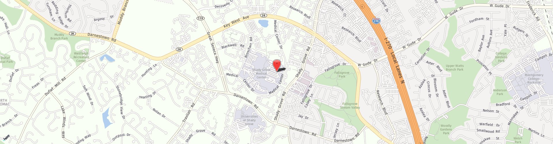 Location Map: 9711 Medical Center Drive Rockville, MD 20850